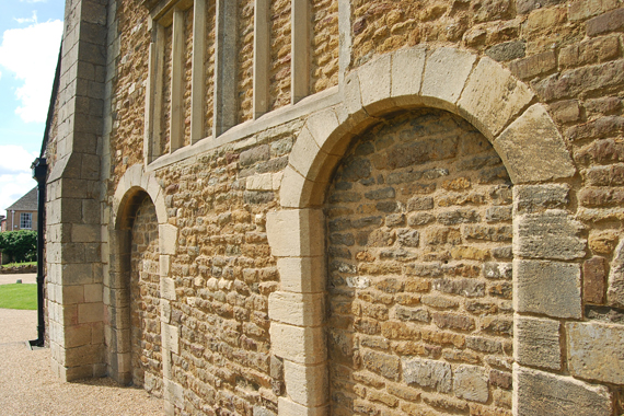 Dressing Stone around a now walled up doorway at Oakham Castle