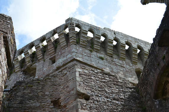 Machicolations at Raglan Castle