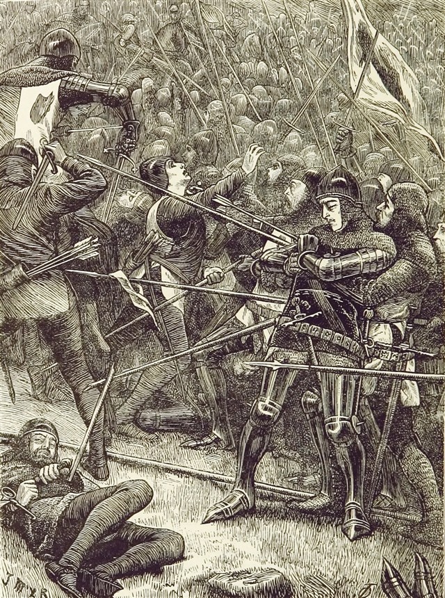The Scots charging at Halidon Hill, a 19th-century illustration
